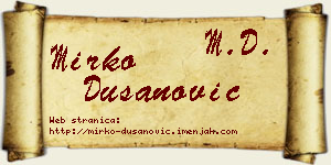 Mirko Dušanović vizit kartica